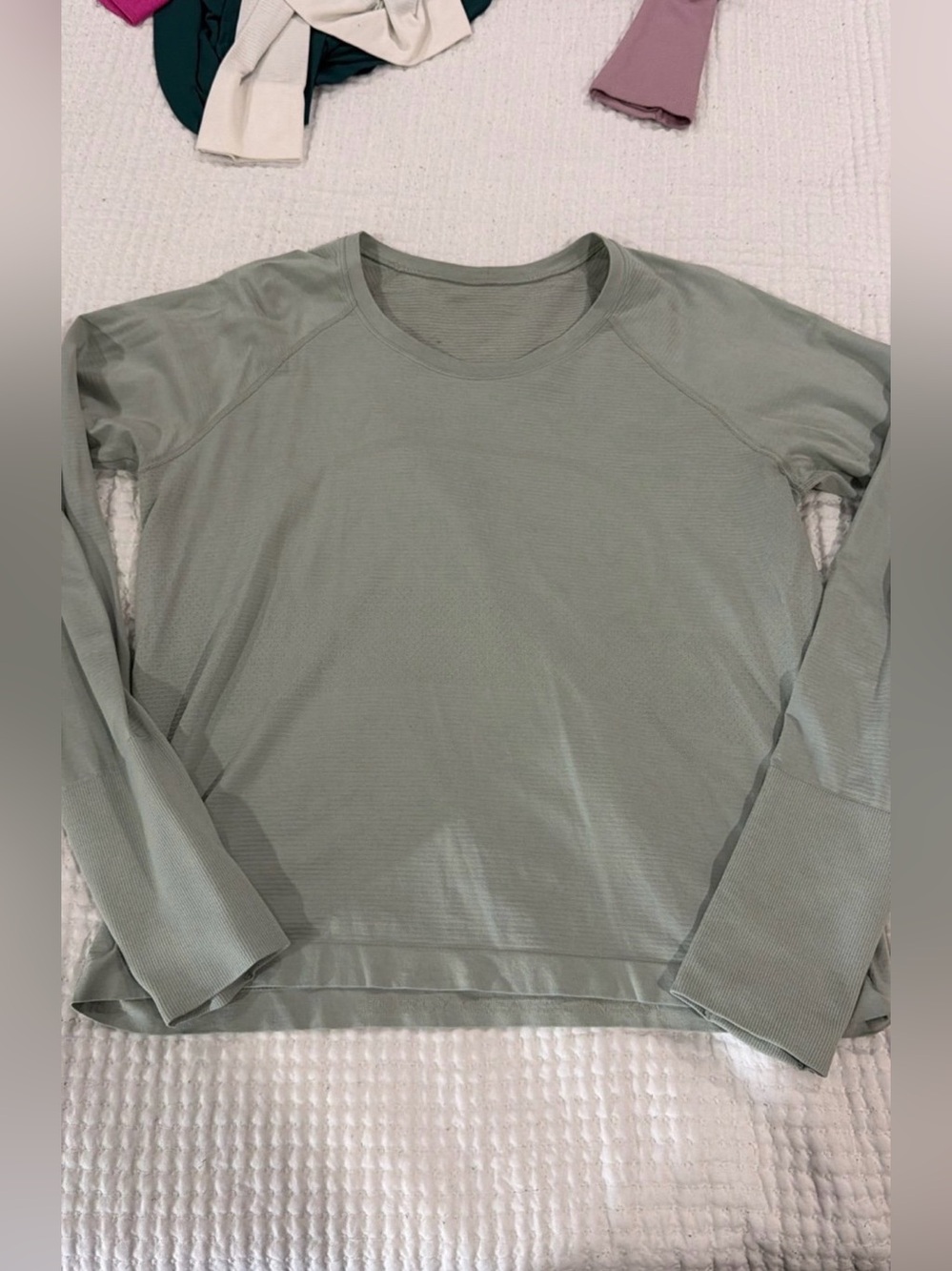 Lululemon Long Sleeve Swiftly Tech (14) Sage Grey Waist Length